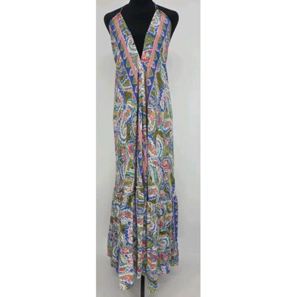 Swarna Greece Art Silk Boho Maxi Dress Hippie Festival‎ One Size